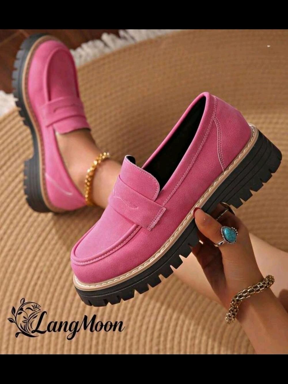 Women’s Hot Pink Chunky Loafers